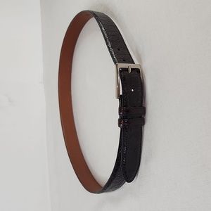 Cole Haan reptile print leather belt. Size 43" lenth.